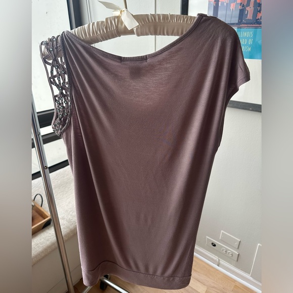 Kenar Mauve Sleeveless Blouse with Cowl Neck - size M - Picture 3 of 4